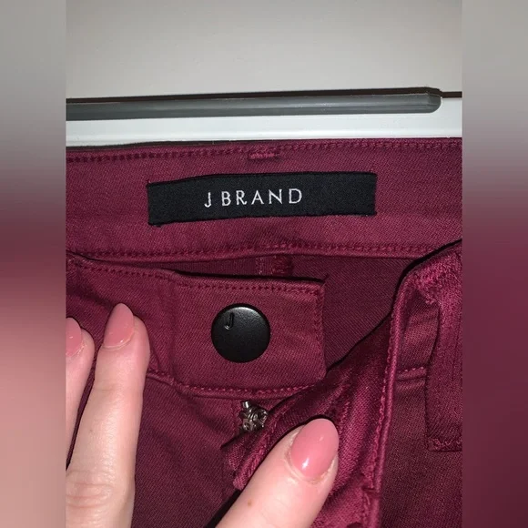 Worn once! J BRAND Photo Ready Deep Plum Skinny Jeans Raw Hem Perfect condition - Picture 5 of 15